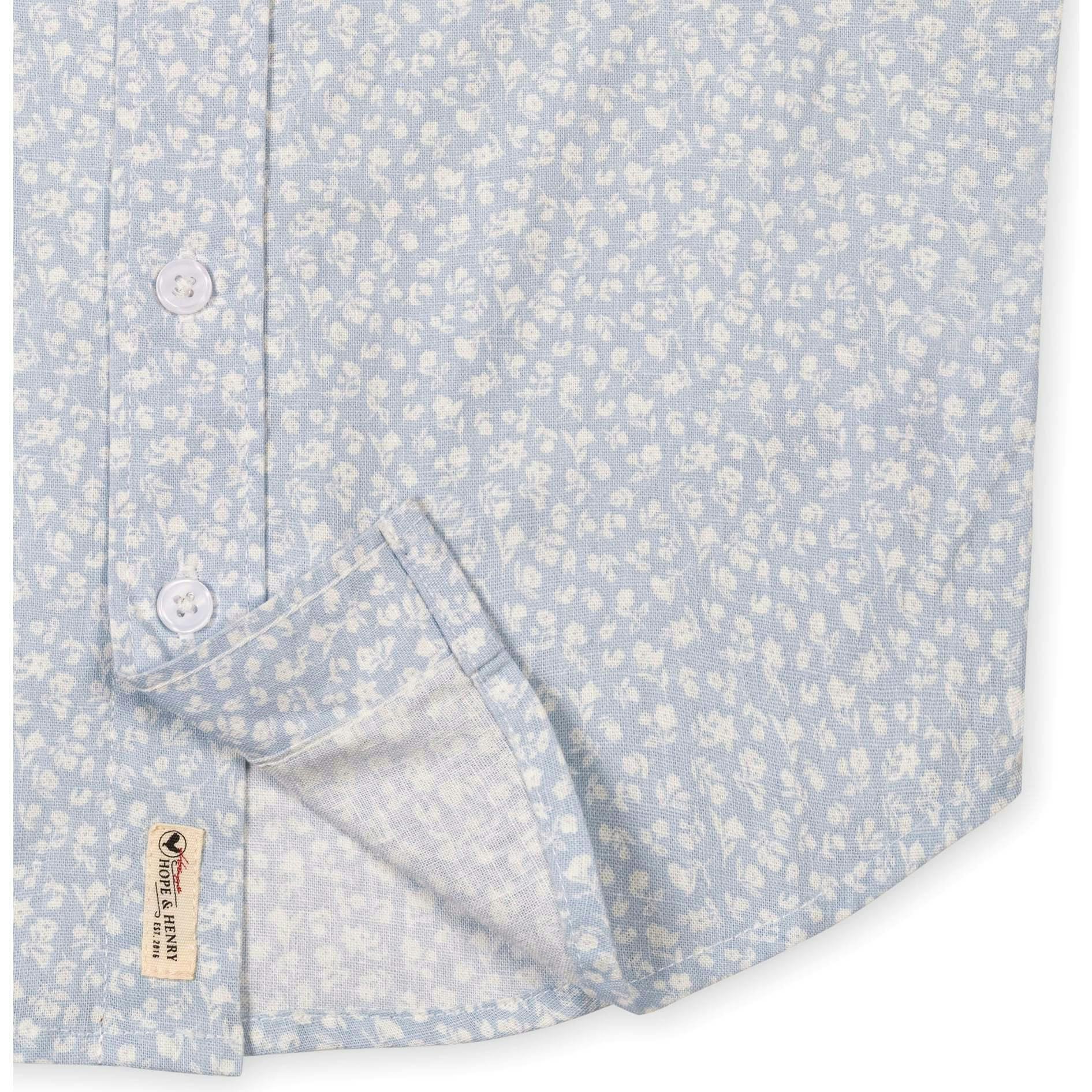 Linen Short Sleeve Shirt, Blue