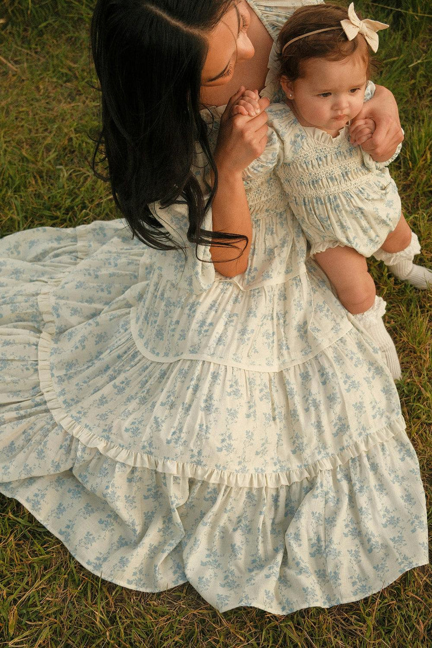 Baby Roselyn Romper in Ivory Porcelain Fleur