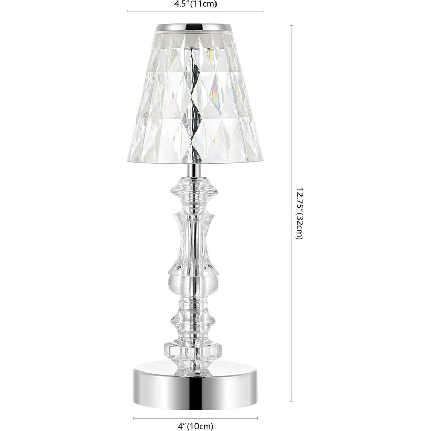 Lillian 12.75" Classic Acrylic Rechargeable Integrated Portable LED Table Lamp