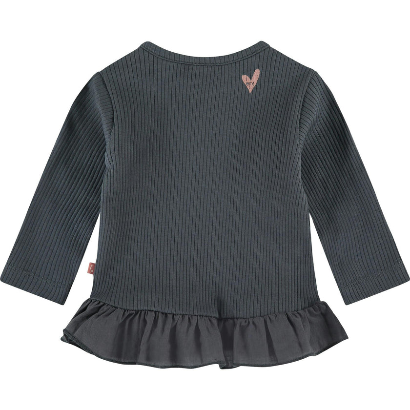 Long Sleeve Ruffled Peplum T-Shirt