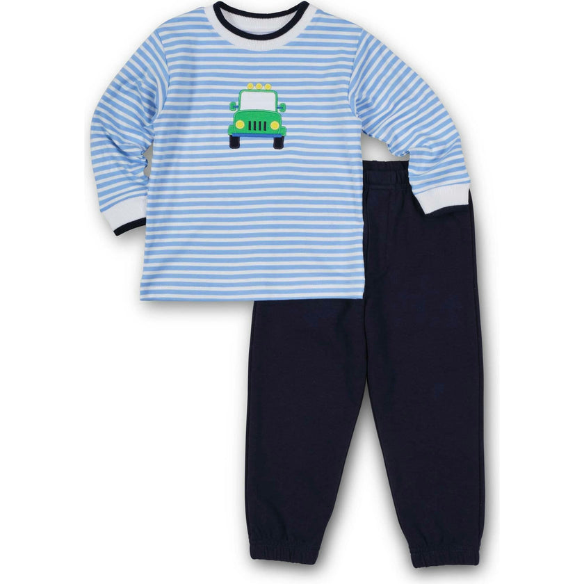 Stripe Knit Shirt With Safari Jeep