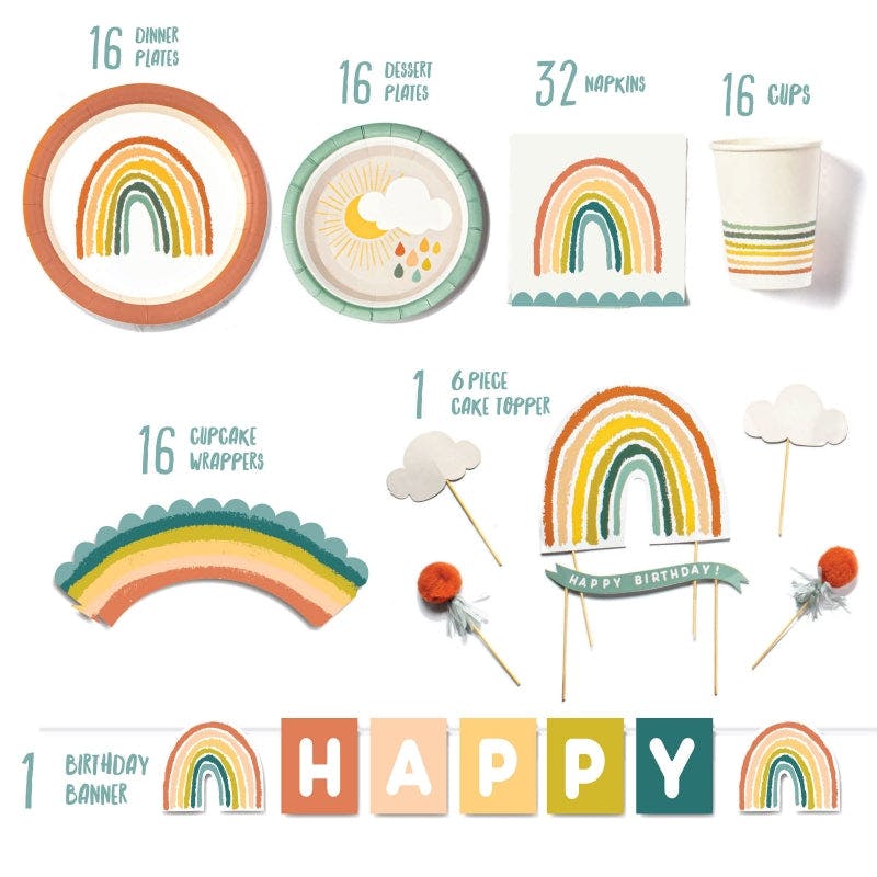 Little Rainbow - Birthday Party Supplies in a Box