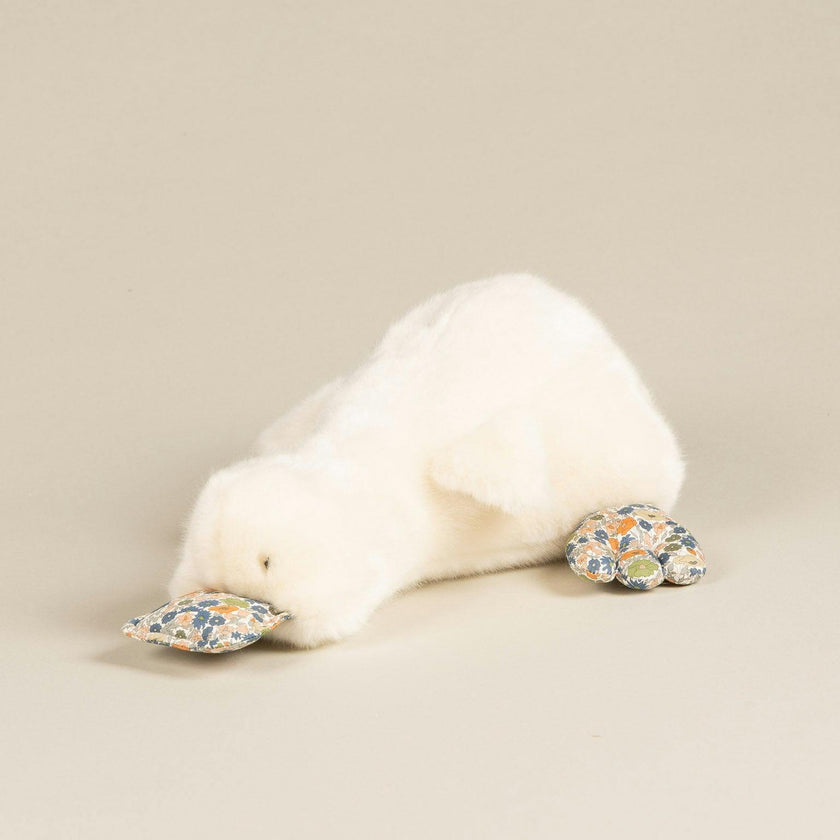 Aglae the Duck - Beige, Liberty Print | Pamplemousse Peluches