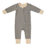 Organic 2-Way Zip Romper - Midnight Check