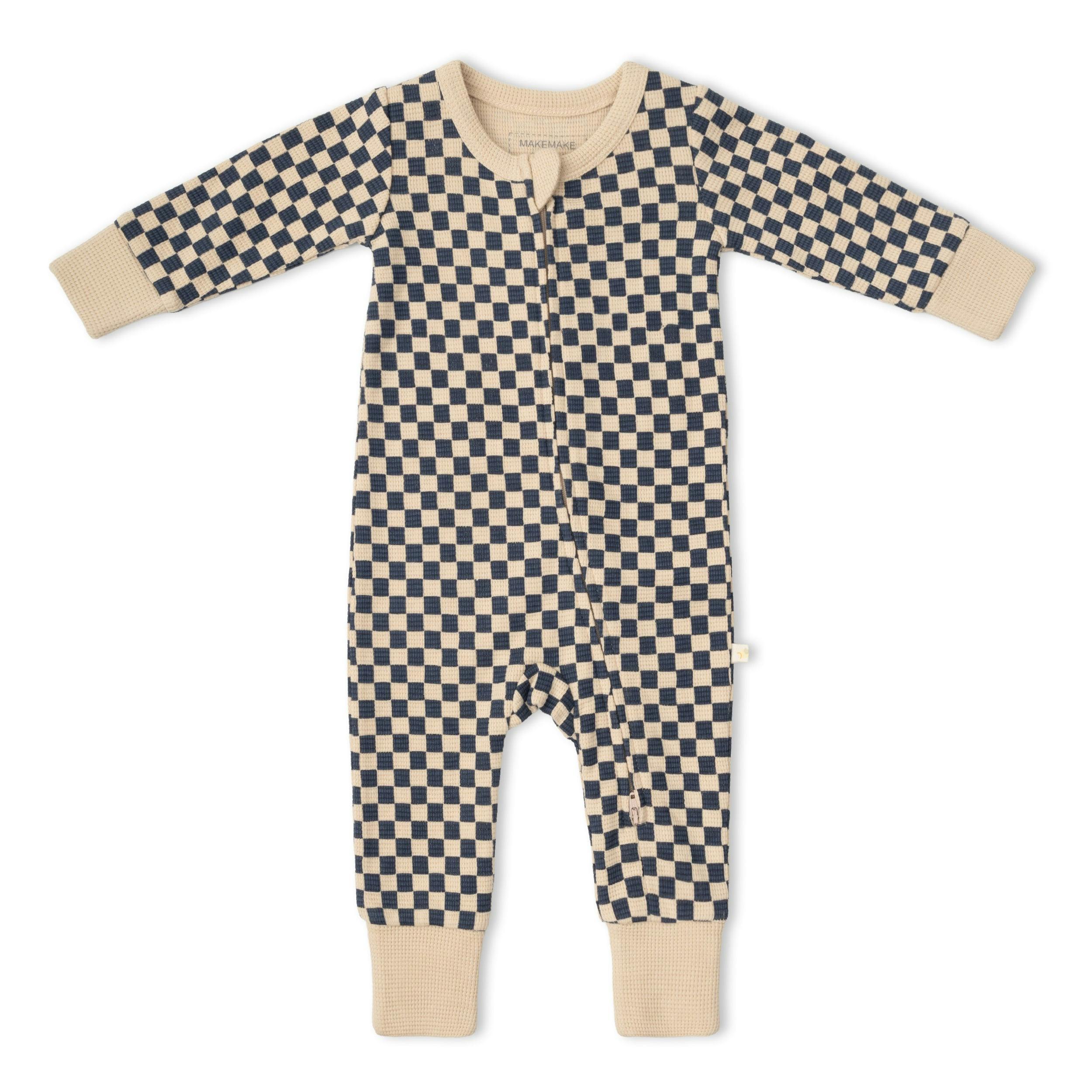 Organic 2-Way Zip Romper - Midnight Check