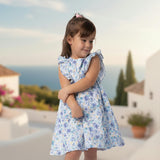 Elena Girl Dress Sleeveless, Watercolor Blue Yellow