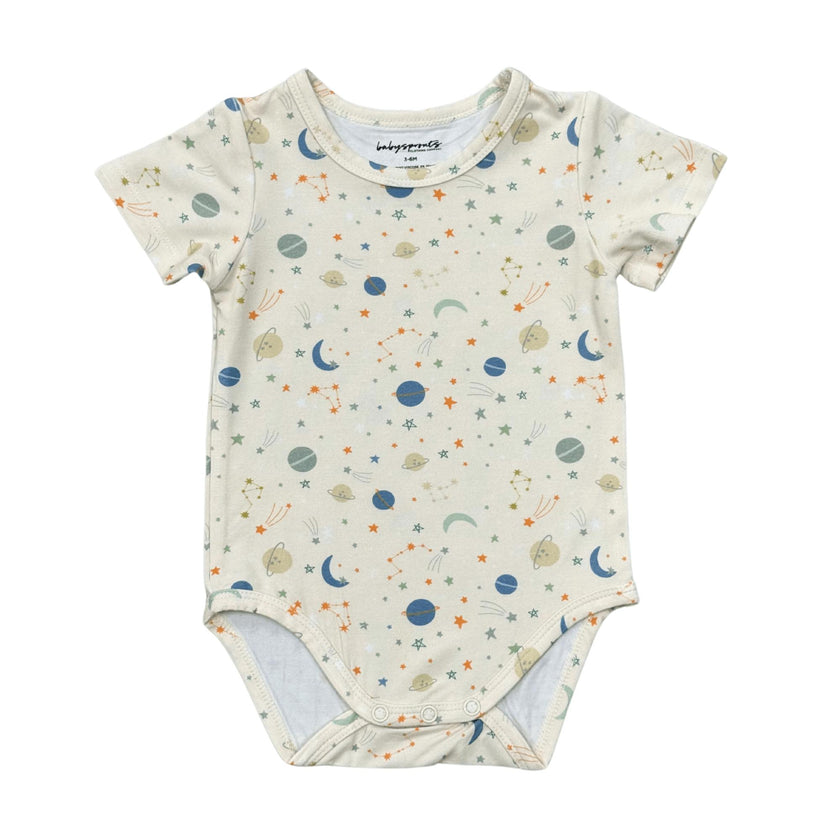 Baby Boy Short Sleeve Bodysuit in Planets