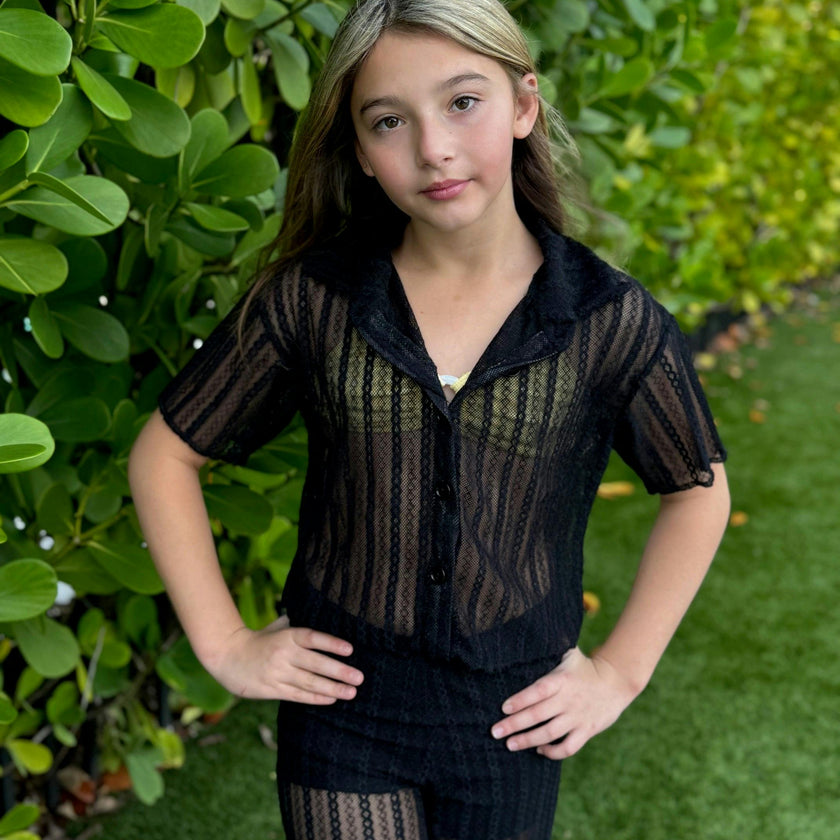 Girls Lace 2 Piece Pants Set