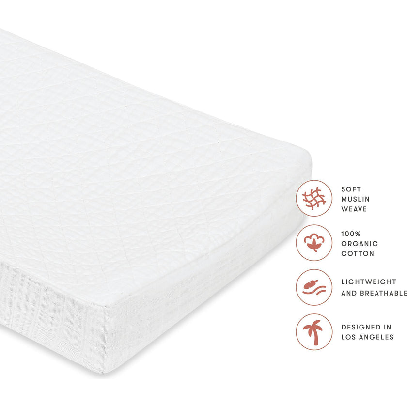 Quilted Changing Pad Cover in White