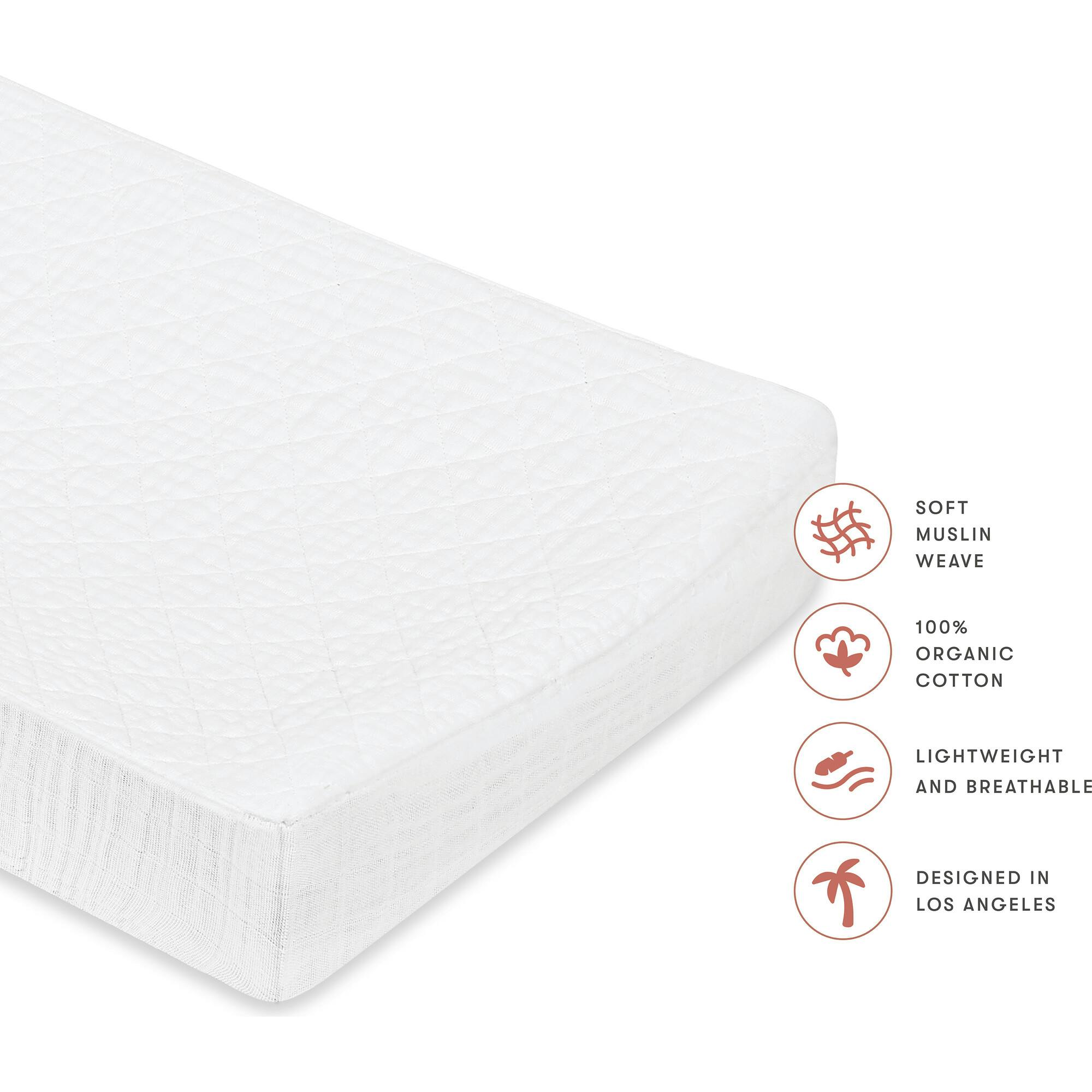 Quilted Changing Pad Cover in White