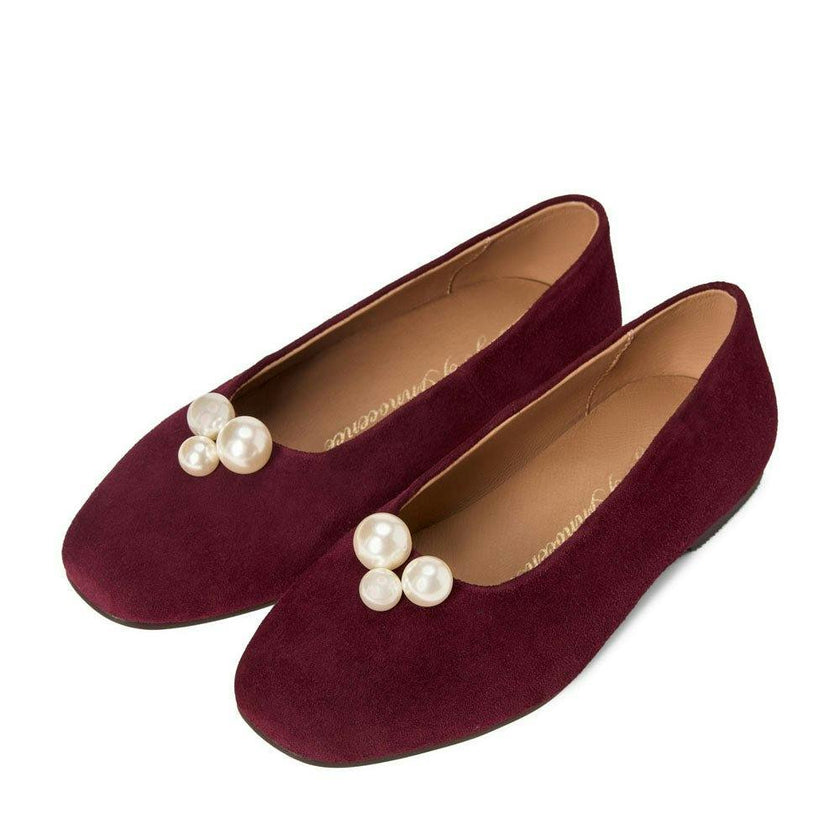 Tessa Velvet Suede Square Toe Ballet Flats