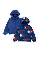 Max Reversible Rain Jacket Windbreaker, Baseball Fire