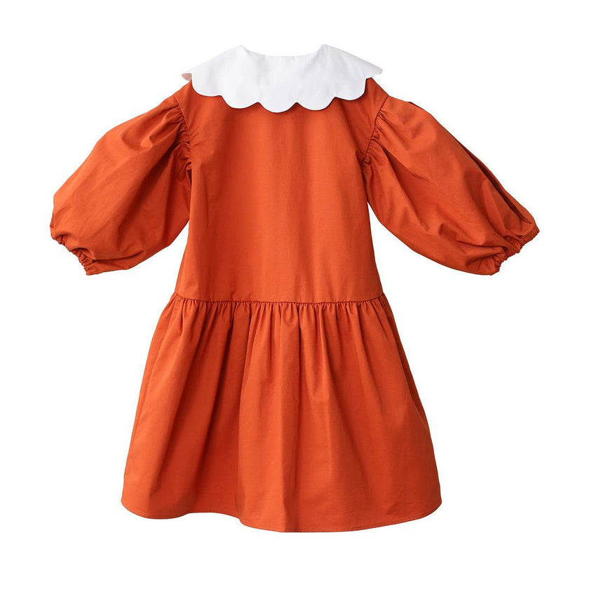 Selena dress (tangerine/ivory)