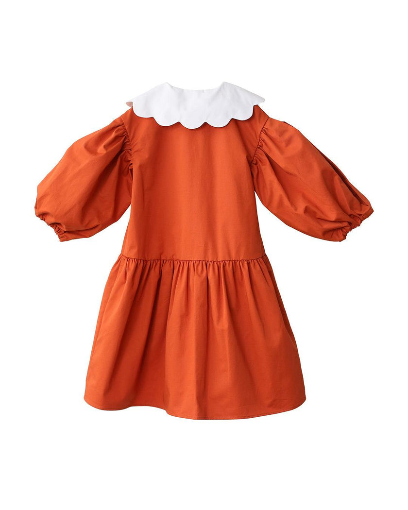 Selena dress (tangerine/ivory)