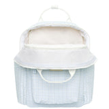 powder blue stripe coated everyday backpack