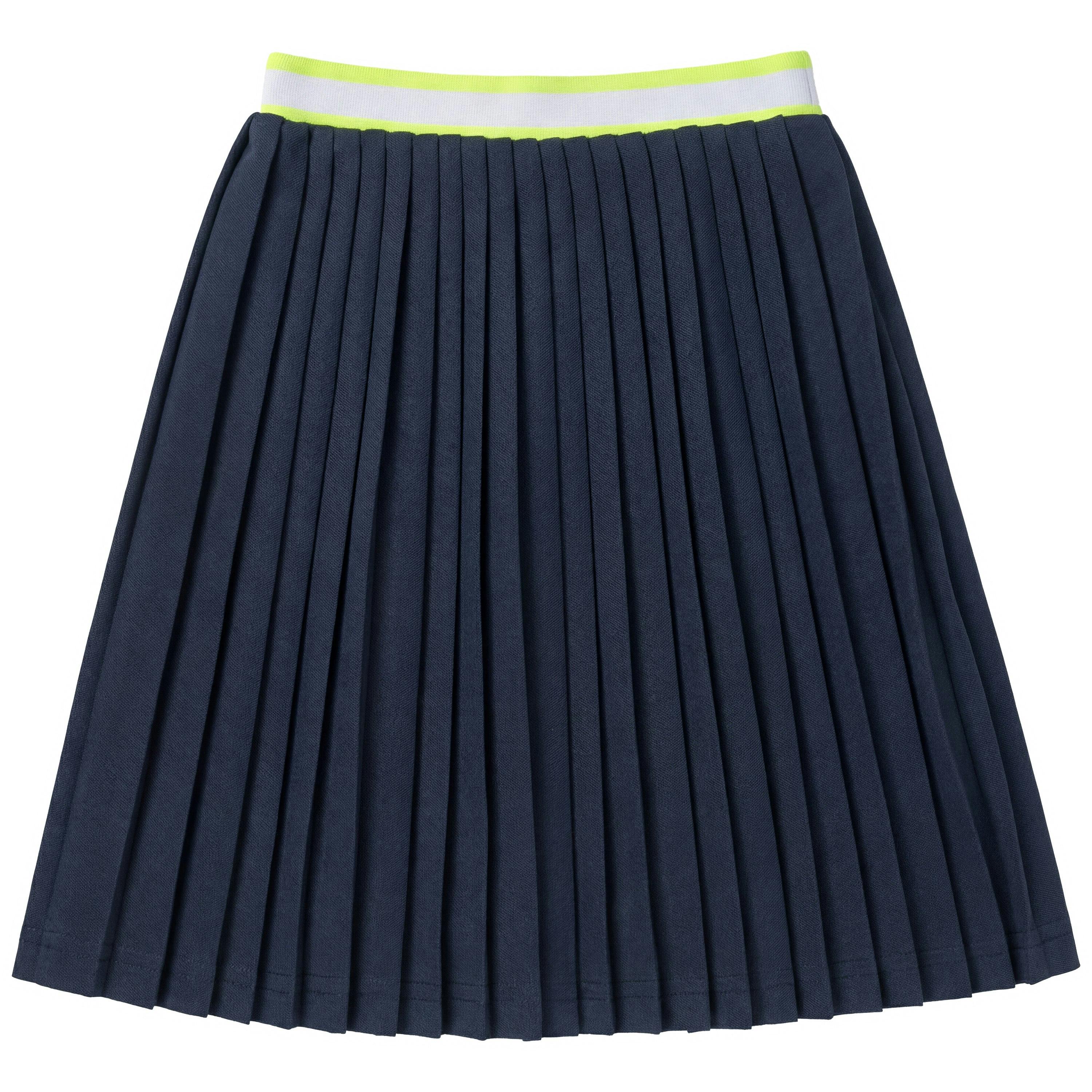 Stripe Pleated Skirt