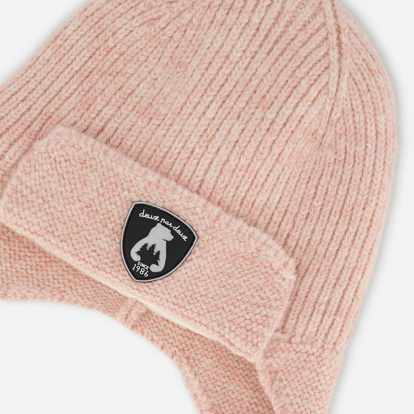 Lined Baby Knit Hat with Ears and Strings