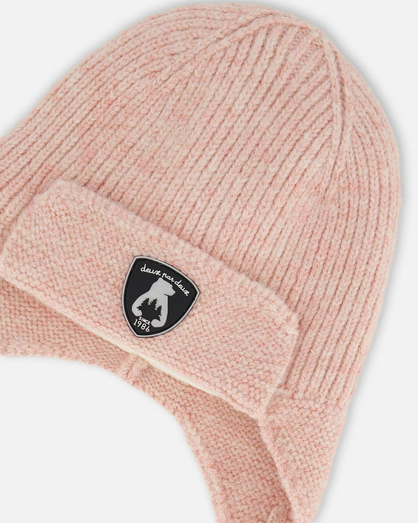 Lined Baby Knit Hat with Ears and Strings