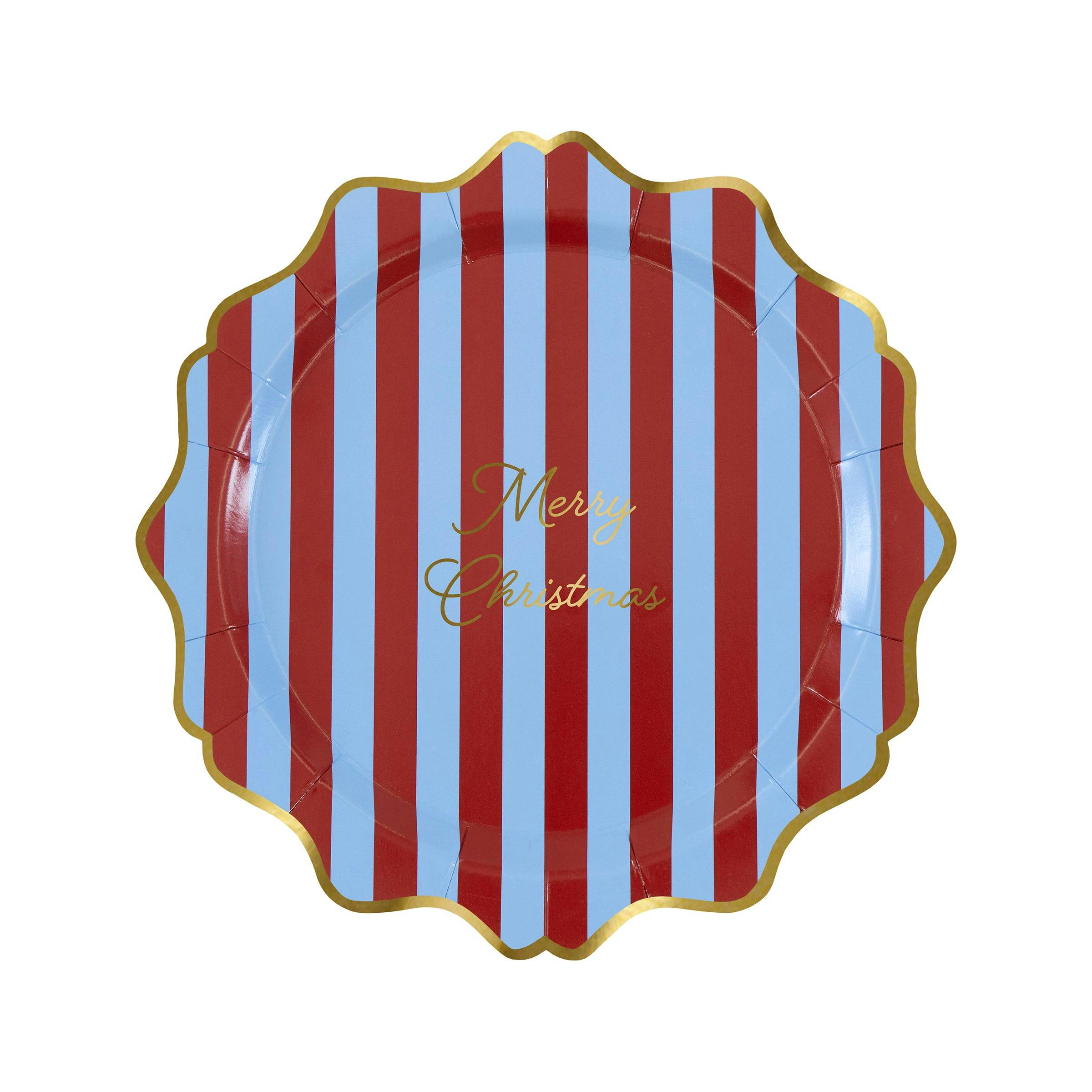 Striped Merry Christmas Side Plates