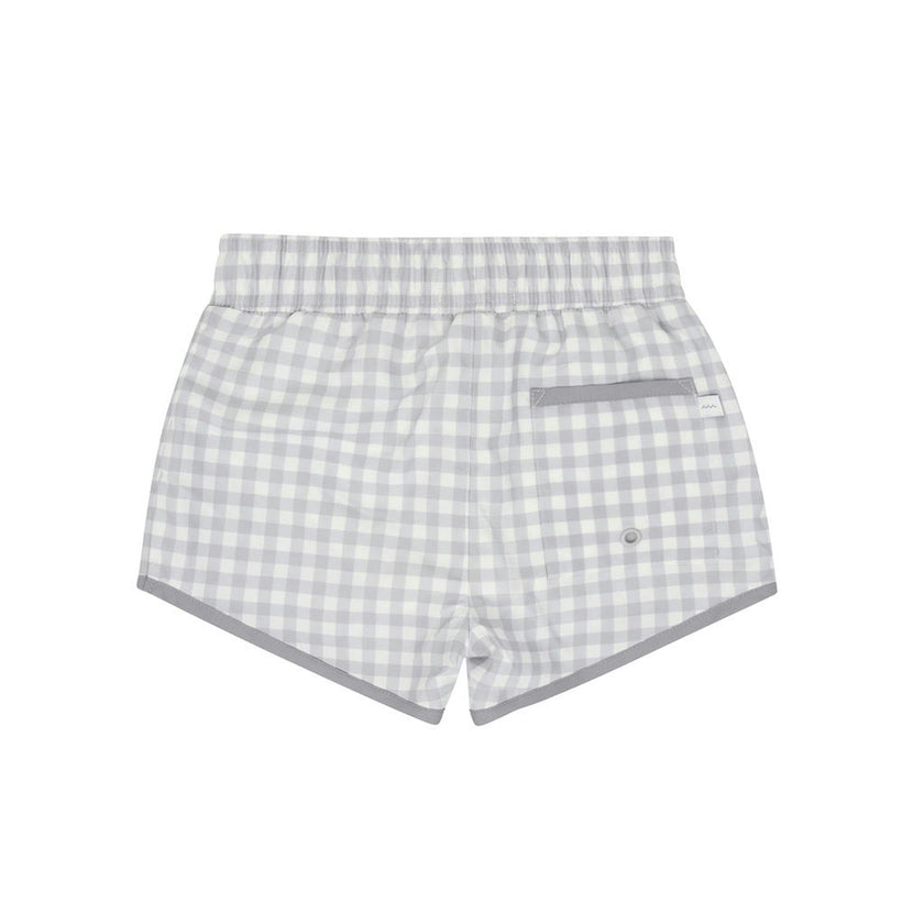 boys dove grey gingham boardie