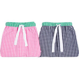 Men's Hepburn Gingham Pink Sleep Shorts - Organic Cotton Poplin