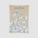 Custom Personalized Baby Sustainable Knit Throw Blanket - Rabbits