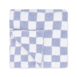 Chenille - Dusty Blue Checkerboard Blanket