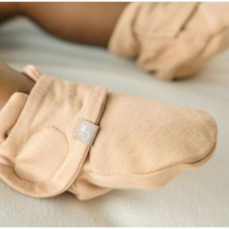 PREEMIE STAY ON BOOTS | SANDSTONE — Bamboo Organic Cotton Blend, NICU Approved Preemie Size