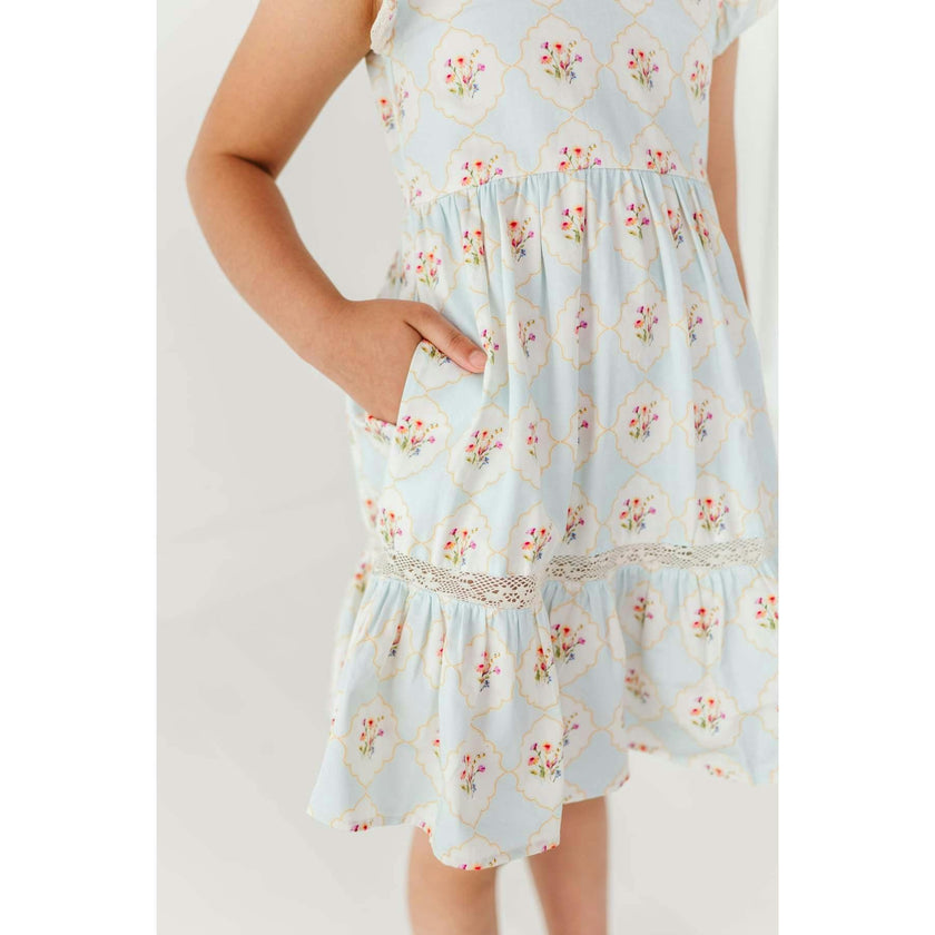 Garden Trellis Ruffle Dress