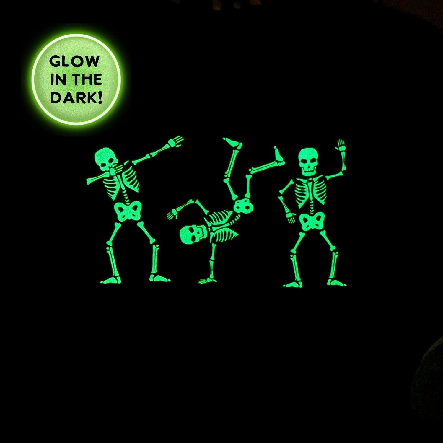 Glow In The Dark Silly Skelly Halloween Short Sleeve T-Shirt