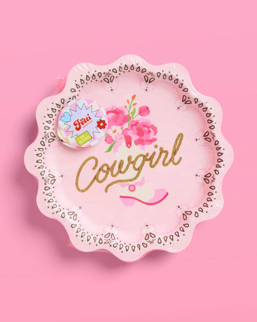 Cowgirl Plates - 24 foil paper plates