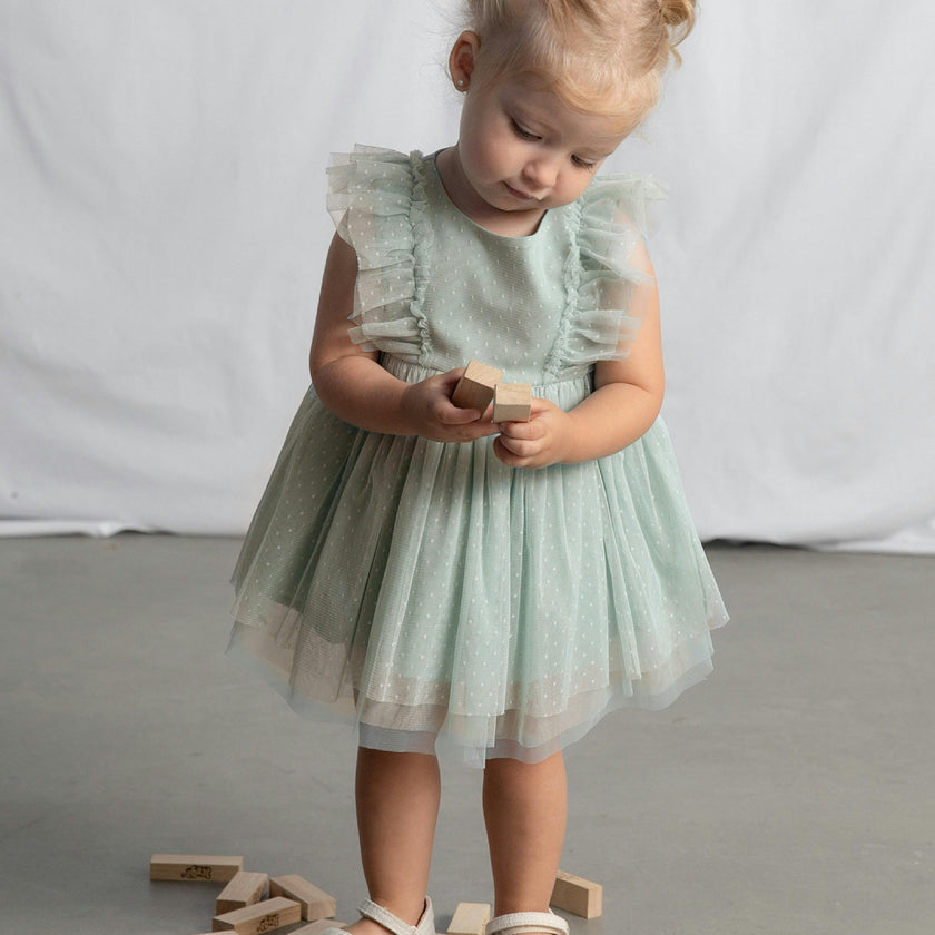 Green Baby Dress With Matching Headband