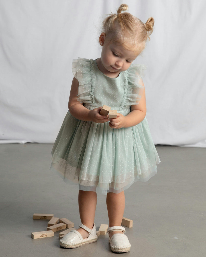 Green Baby Dress With Matching Headband