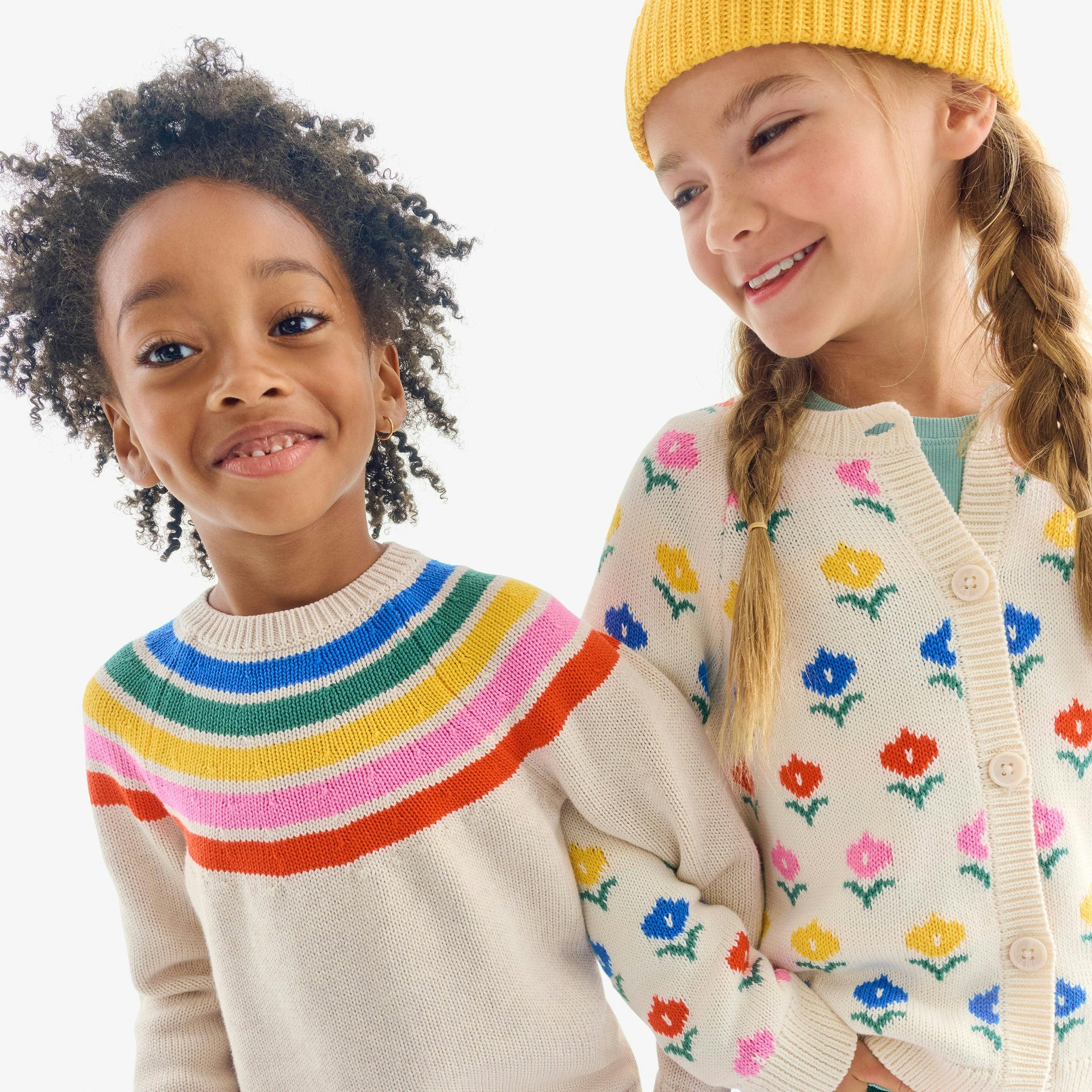 Kids cardigan in fall florals