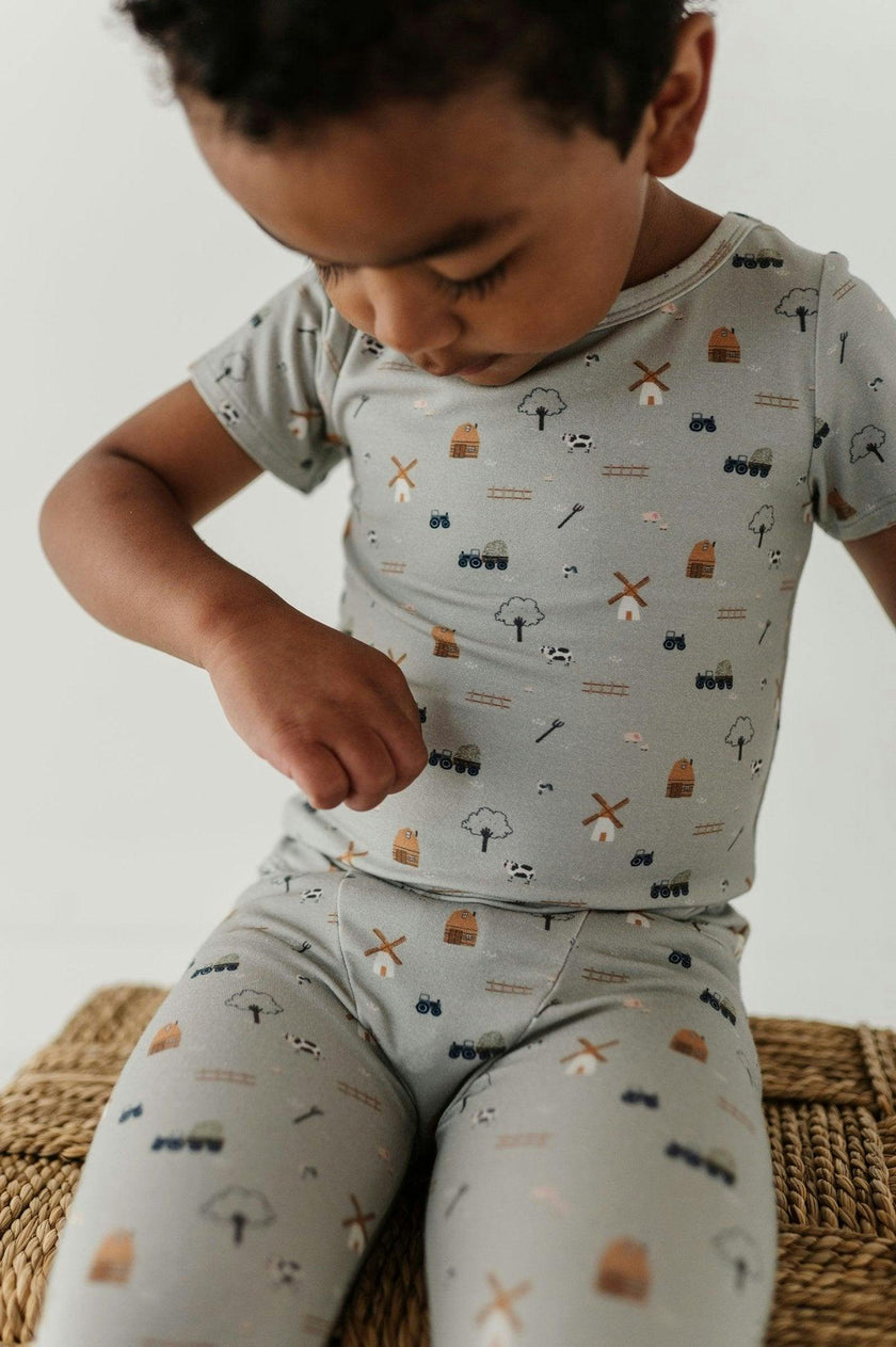 Boys Short Sleeve Lounge Set in Farm