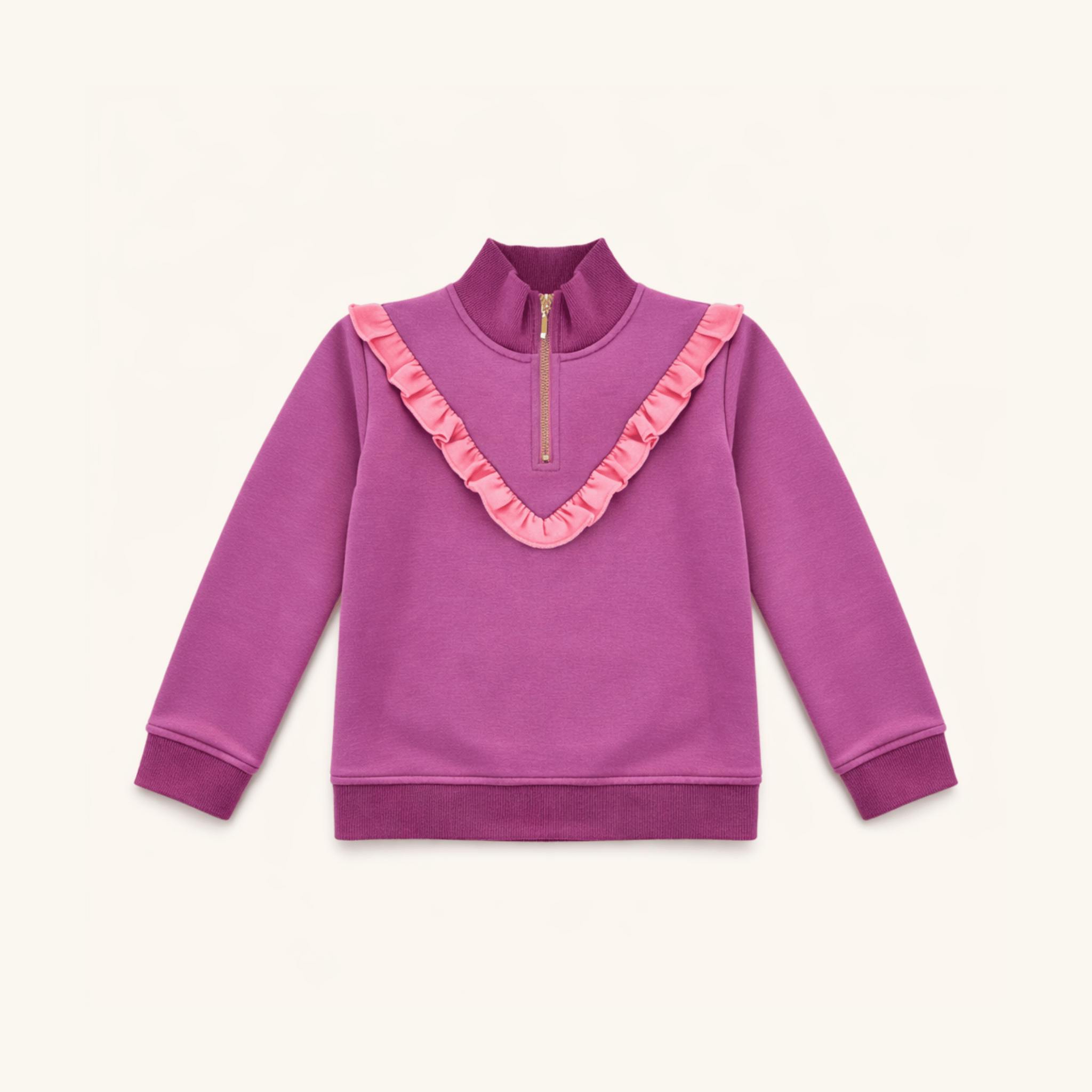 Girls' Half Zip in Purple/Pink