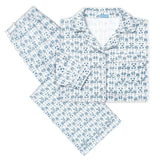 Hydrangeas Women's Button Front Long Pajama Set
