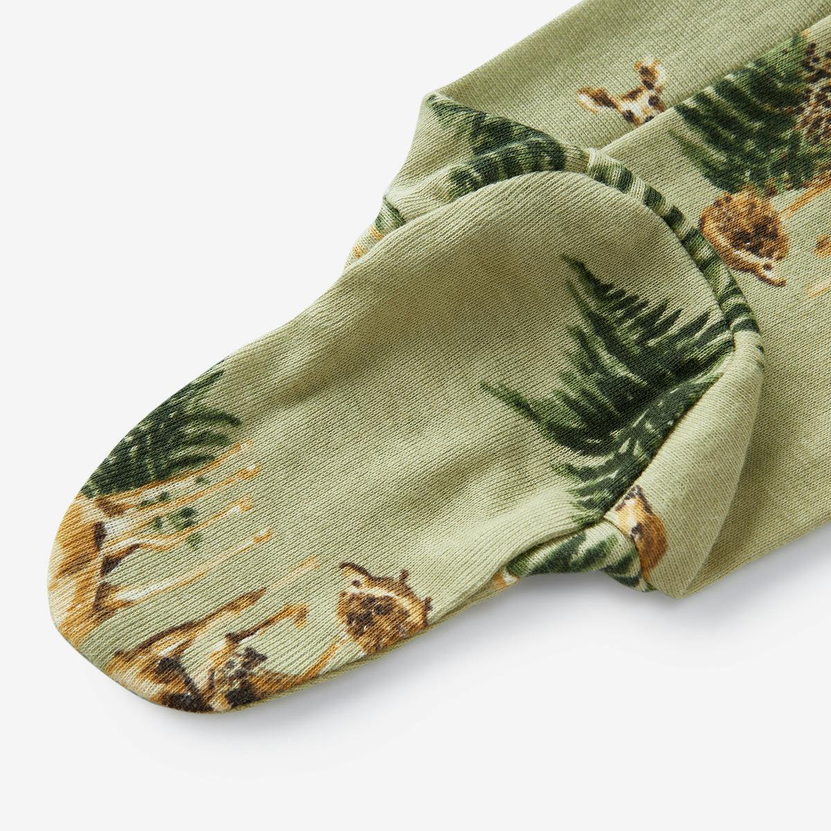 Forest Party Organic Cotton Zipper Footed Romper