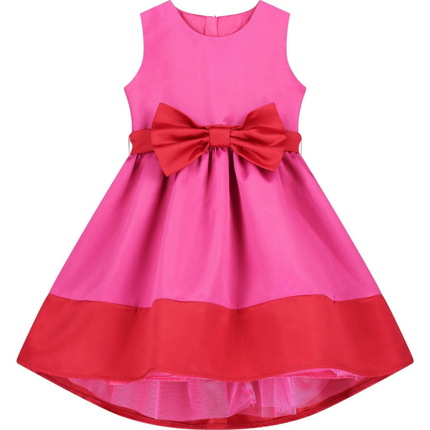 Florence Bow Satin Girls Party Dress