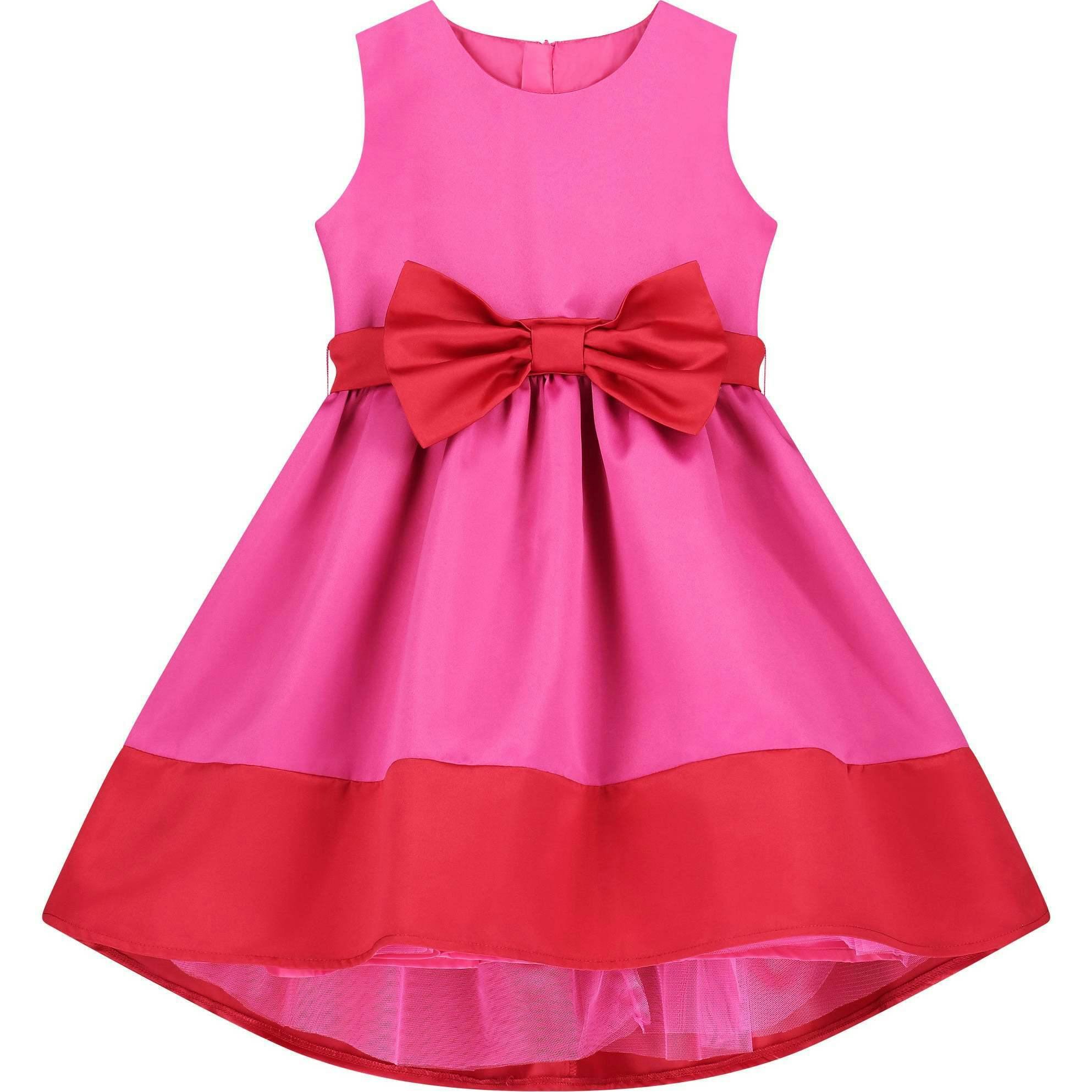 Florence Bow Satin Girls Party Dress
