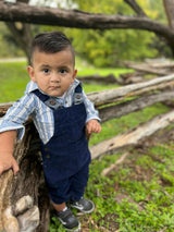 HARRISON Navy cord overalls