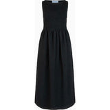 The Cosima Nap Dress - Black Tonal Seersucker