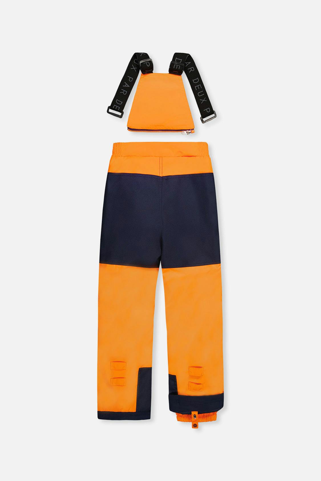 Two Piece Play Snowsuit Navy Blue and Orange with Orange Pants