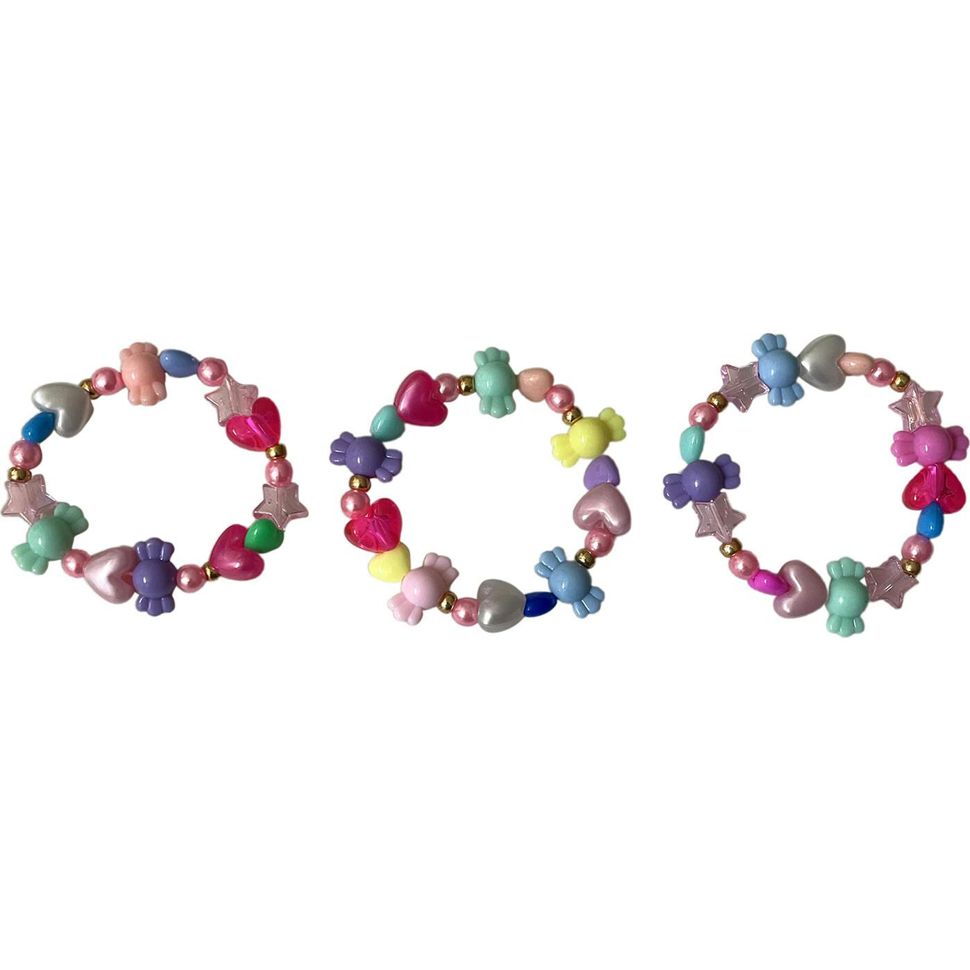 Pink Puffy Pearl Bracelet Set of 3