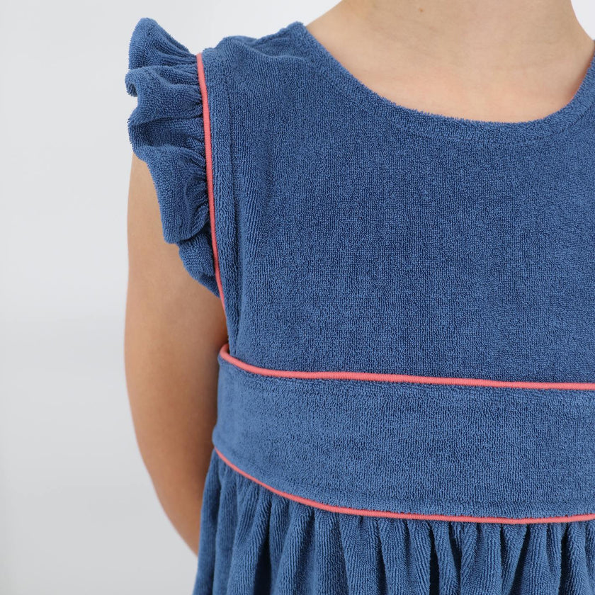 girls newport navy french terry pinafore dress