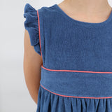girls newport navy french terry pinafore dress