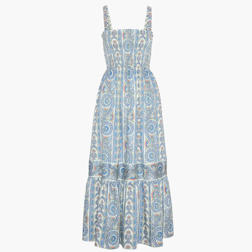 The Anjuli Nap Dress - Blue Corsica Paisley