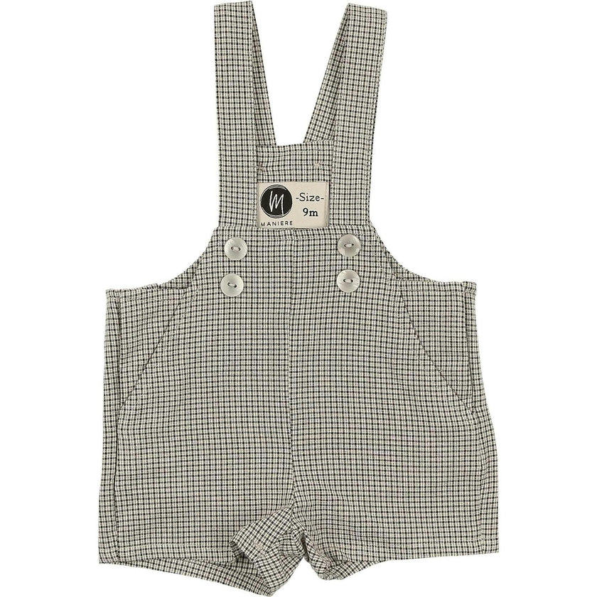 Lurex Check Cross Shoulder Strap Short Overalls