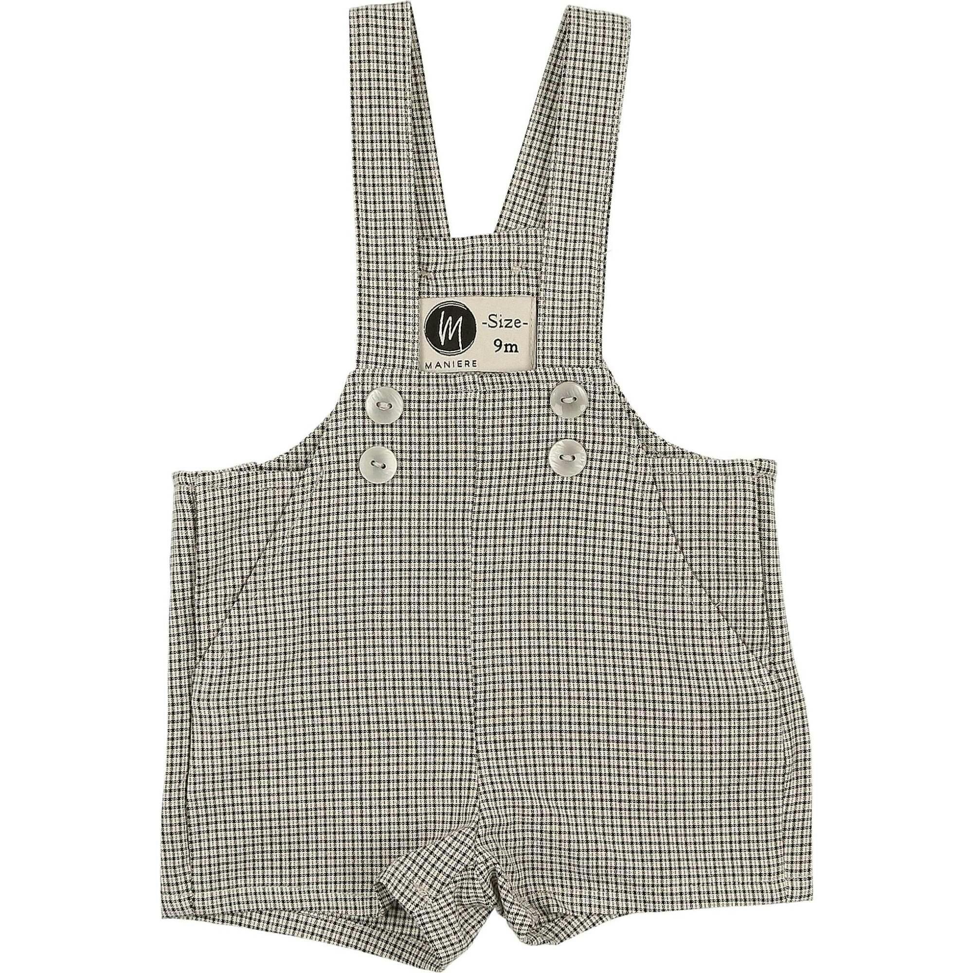 Lurex Check Cross Shoulder Strap Short Overalls
