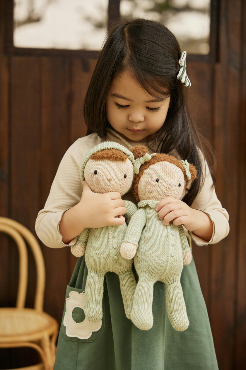 Baby Liam doll light green 11"